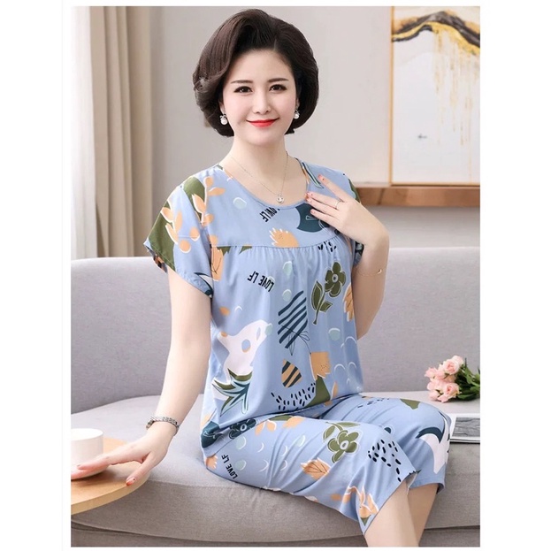 Bộ đồ mặc nhà trung niên nữ vải lanh mát lịm cho bà cho mẹ món quà vô cùng ý nghĩa