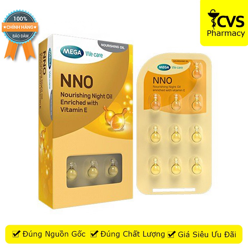 Viên khóa ẩm NNO cung cấp Vitamin E và dầu Jojoba (Hộp 30 Viên Dạng vỉ) - Viên dưỡng da NNO Vitamin E - cvspharmacy