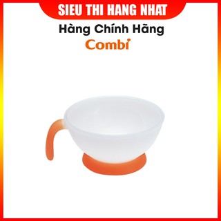 Bát ăn em bé màu cam Combi chất liệu nhựa PP cao cấp, an toàn cho bé, có tay cầm giúp bé cầm nắm dễ dàng