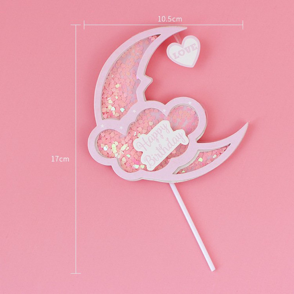 [SIÊU RẺ❤️] – Que cắm mặt trăng kim tuyến - Trang trí bánh sinh nhật bánh kem