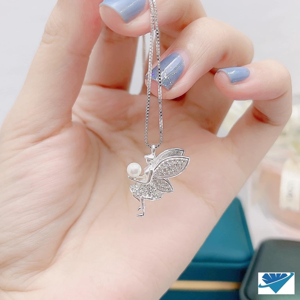 Dây chuyền nữ bạc thật chuẩn mẫu thiên thần 2 cánh hàng đẹp LINH MIU SILVER