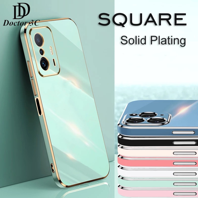 Ốp Điện Thoại Viền Vuông TPU Mềm Mạ Điện Kèm Phim Bảo Vệ Lens Cho Xiaomi Mi 13T 12T 11T 10T 9T POCO M3 Pro 4G 5G 2022 2023