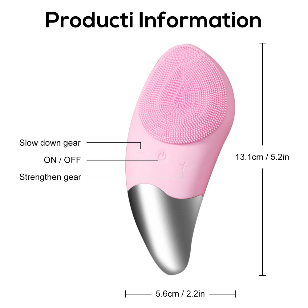 Bàn chải silicone chạy điện Suolaer mini massage rửa mặt làm sạch sâu lỗ chân lông chăm sóc da