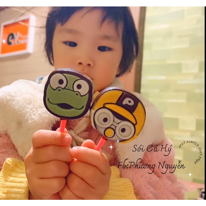 Sét 2 cây kẹo mút Pororo Hàn Quốc- cho bé Sói Cá Hý