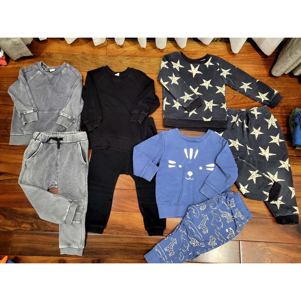 Thanh lý Auth HM Primark Set bộ nỉ bé trai 18-24m form to