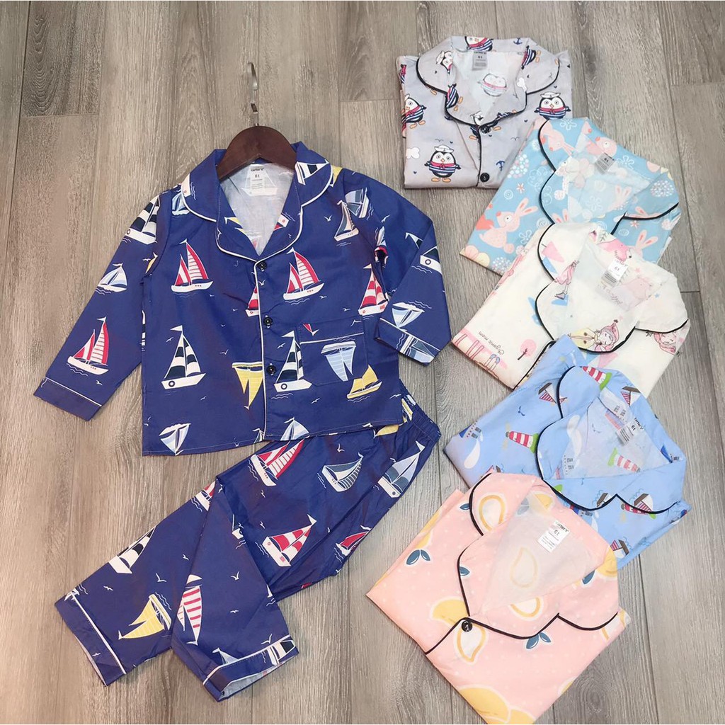 Đồ Bộ Pijama Cotton Dài Tay Cho Bé Trai Và Bé Gái