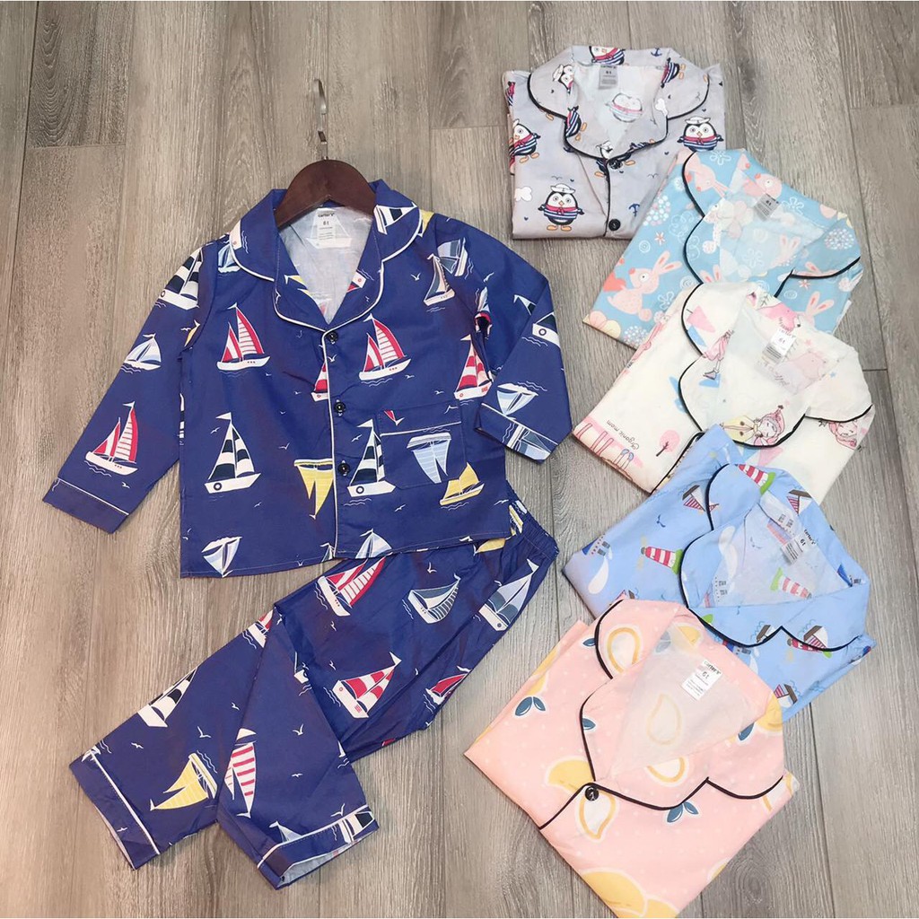 Đồ Bộ Pijama Cotton Dài Tay Cho Bé Trai Và Bé Gái