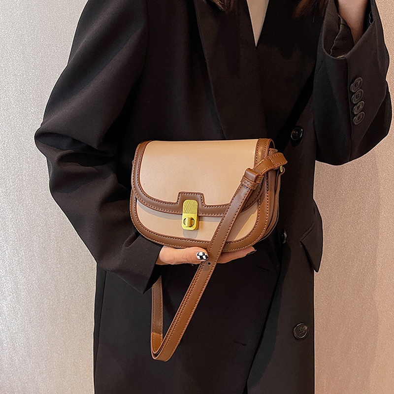 Ielgy Túi Yên Ngựa Màu Trơn Chất Lượng Cao Cho Nữ