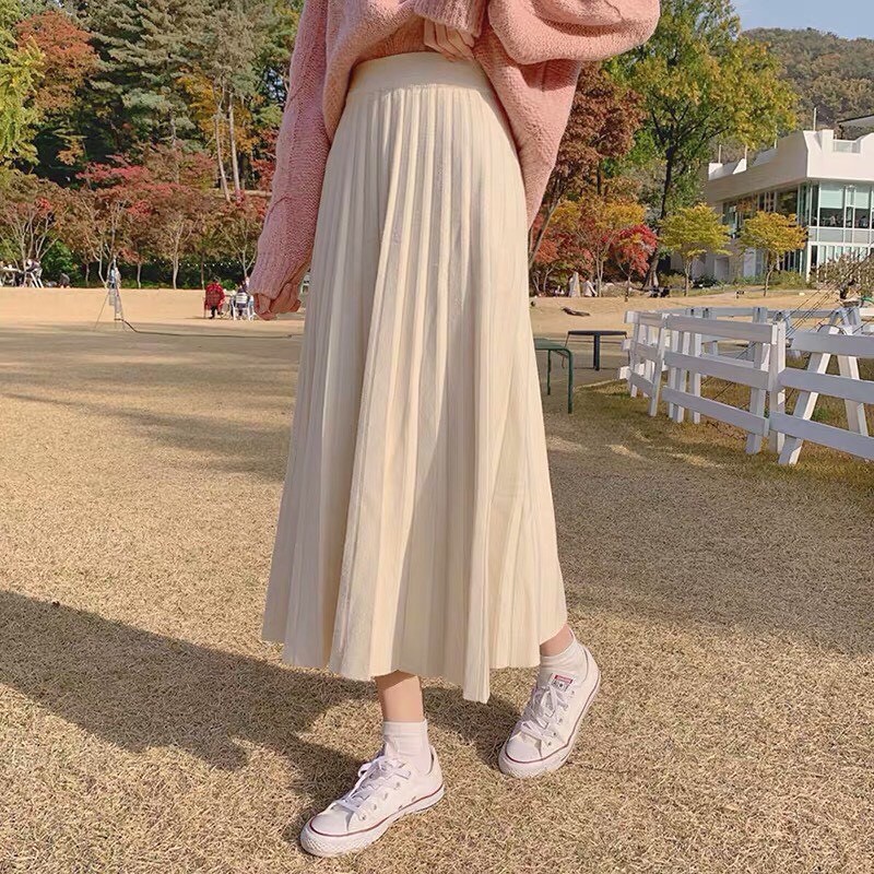 Chân Váy Xếp Ly Dài, Váy Nữ Dập Ly Dài Dáng Hàn [FREESHIP]Cạp Cao Nên Tôn Dáng Dã Man,Kiểu Dáng Xếp Ly Thần Thánh ANIEST | BigBuy360 - bigbuy360.vn