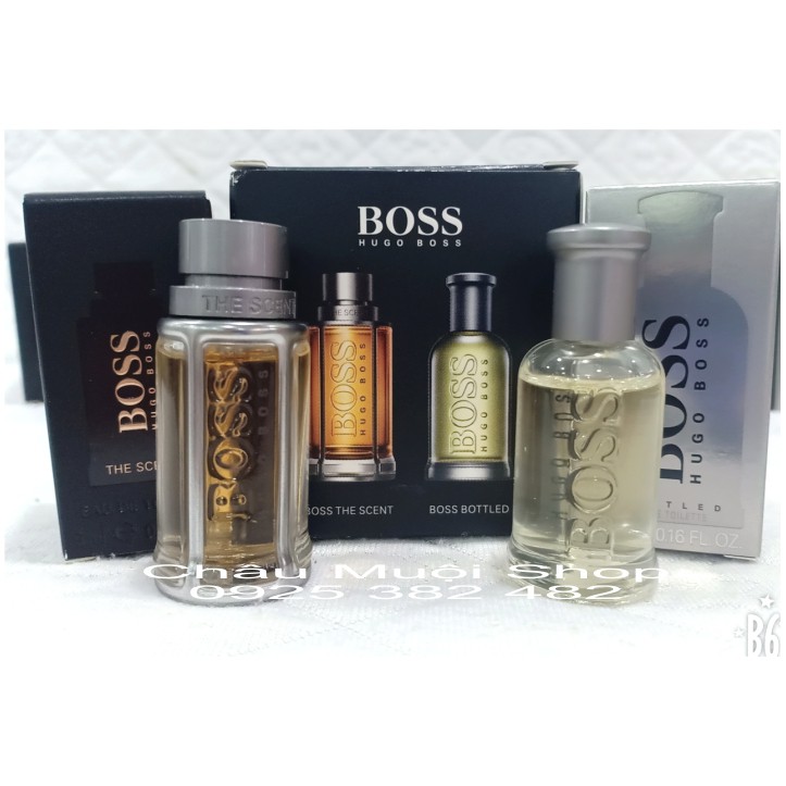 Sét 2 Nước Hoa Mini Hugo Boss For Men  - 5ml x2 - Boss Bottled Men - Boss The Scent