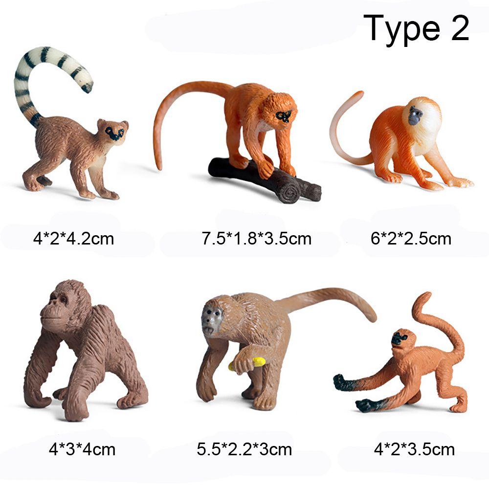 Bộ 6 Mô Hình Khỉ Đồ Chơi Sống Động