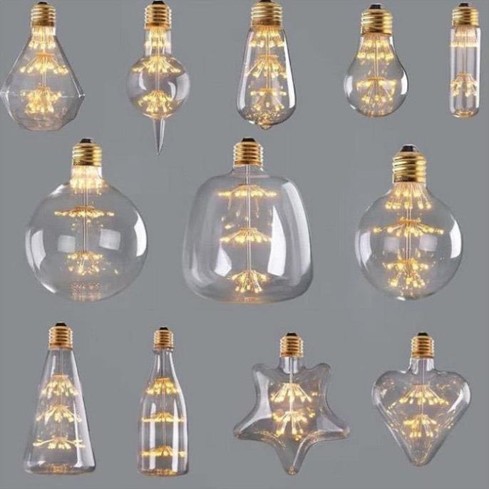 Bộ 3 bóng đèn led trang trí pháo hoa hình chai rượu, đèn trang trí độc đáo