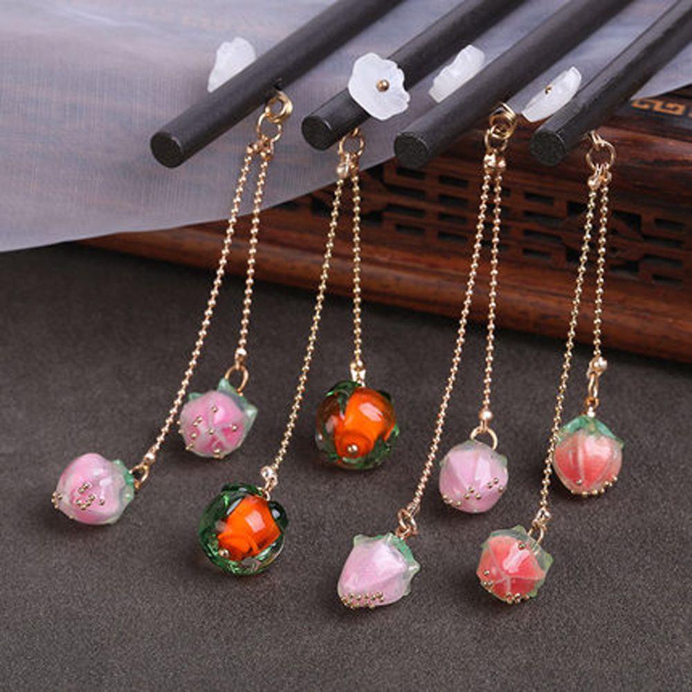 Kẹp Tóc Trung Hoa Hình Trái Dâu / Đào Xinh Xắn Dùng Làm Đạo Cụ Chụp Ảnh Cho Nữ Wmes15