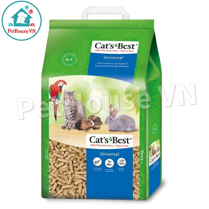 Cát Gỗ Vệ Sinh Cho Mèo Và Thú Cưng - CAT'S BEST UNIVERSAL 5.5KG  Nhập Khẩu Đức