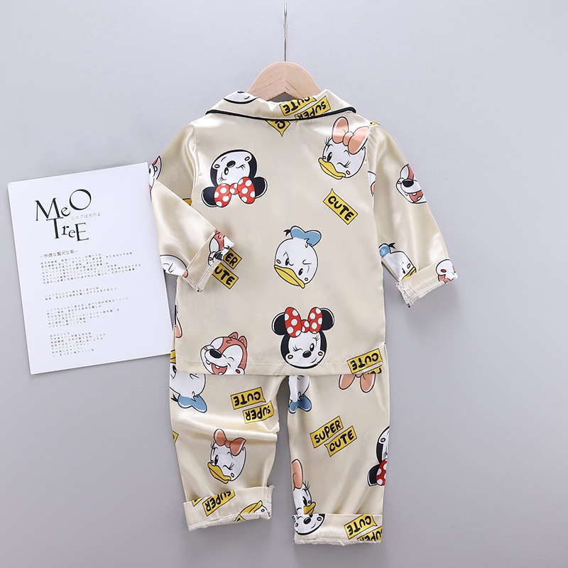 Bộ Đồ Ngủ In Hình Chuột Mickey Đáng Yêu Cho Bé