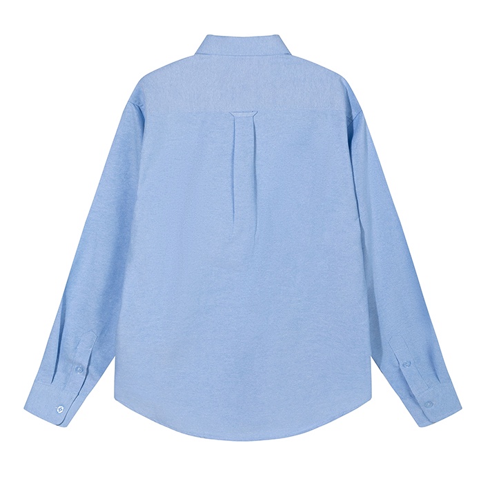 Áo Sơ Mi Oxford Tay Dài Thêu Hình Trái Tim Màu Đỏ Phong Cách Paris Mới Cho Cặp Đôi