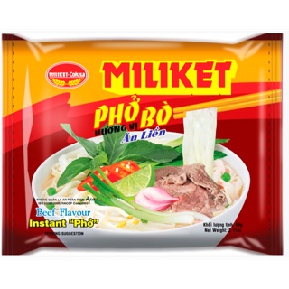 1 thùng 30 gói Phở ăn liền Miliket Bò/Gà/Chay