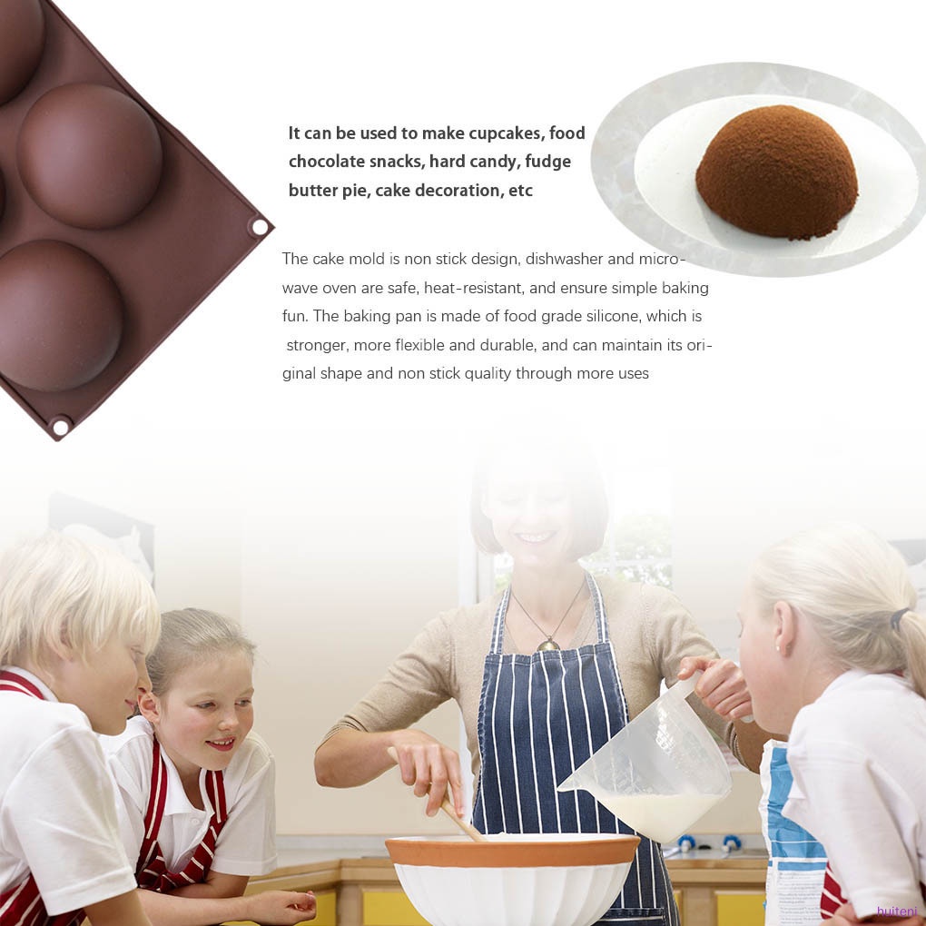 Cake Mold Half Ball Shaped Ice Cube Chocolate Fondant Silicone Mould Home DIY Baking Tray huiteni