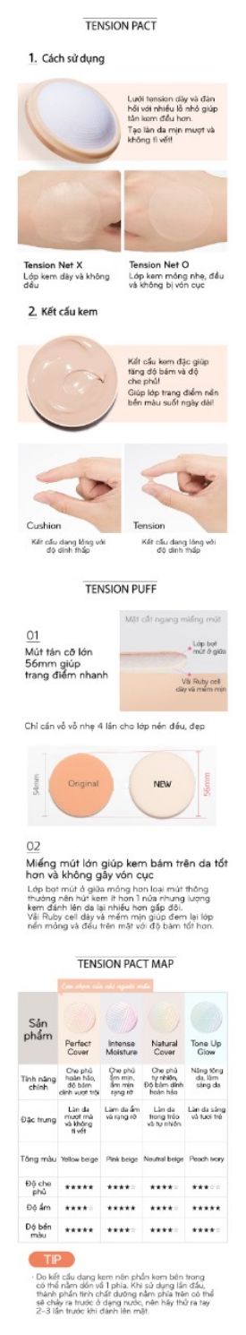 Phấn nước Missha - The Original Tension Pact dòng Perfect cover SPF30/PA++