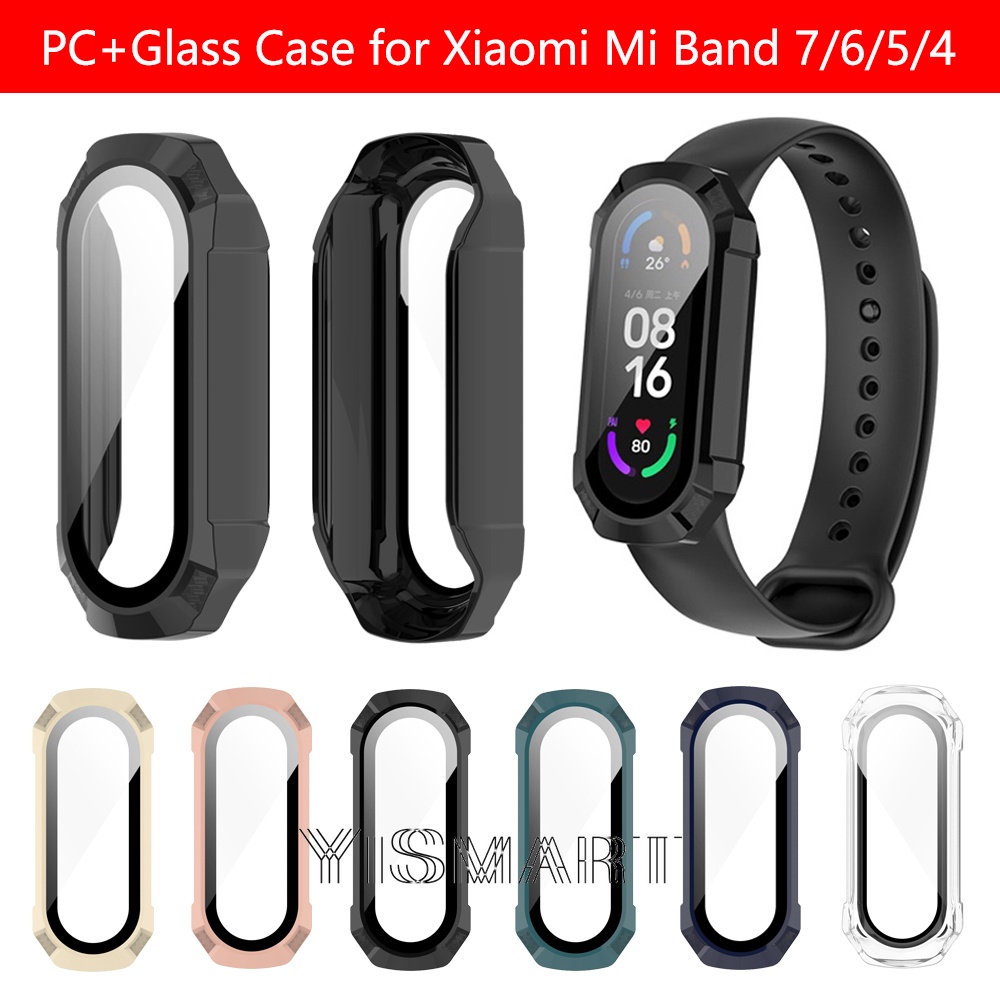 Ốp Bảo Vệ Toàn Diện + Kính Cường Lực Dành Cho Xiaomi Mi Band 7 Mi Band 6 5 4 Mi6 band6