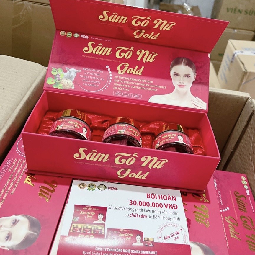 Viên Uống Sâm Tố Nữ Gold Chính Hãng 100% Hộp 3 Lọ x15v