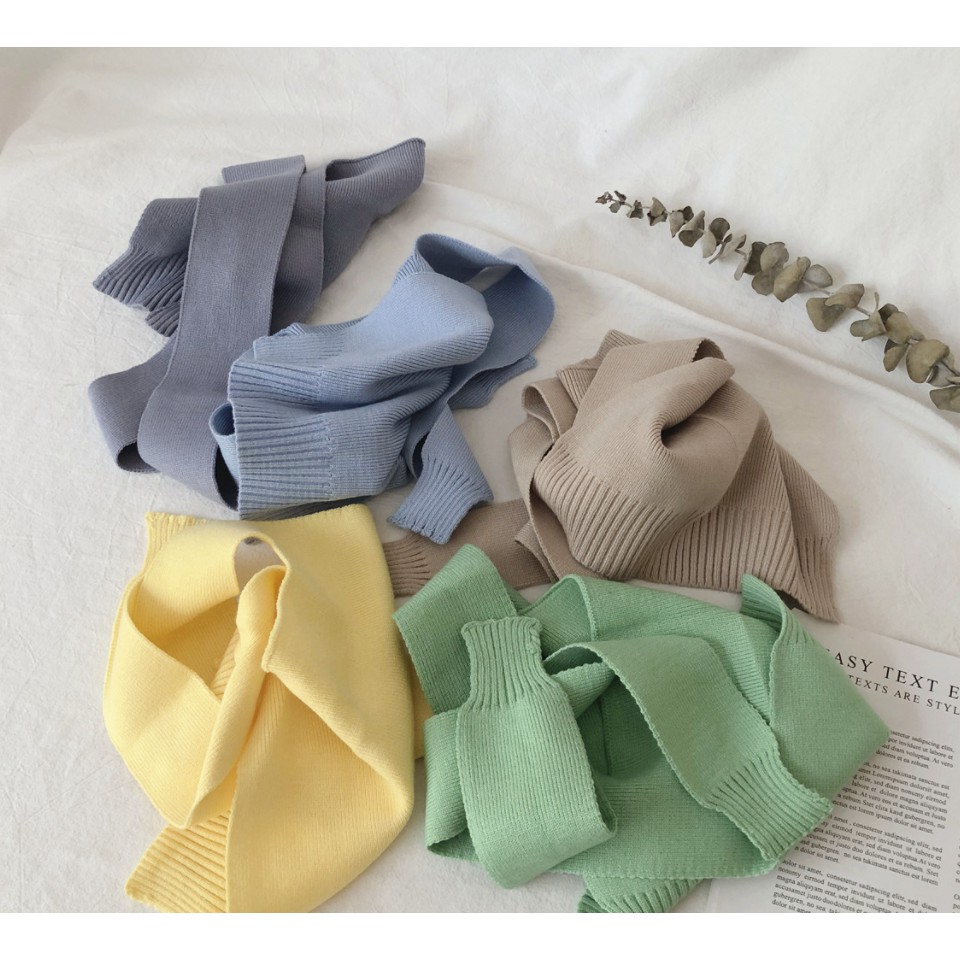 Khăn quàng cổ giả áo dệt kim phối đồ cho bé trai và gái