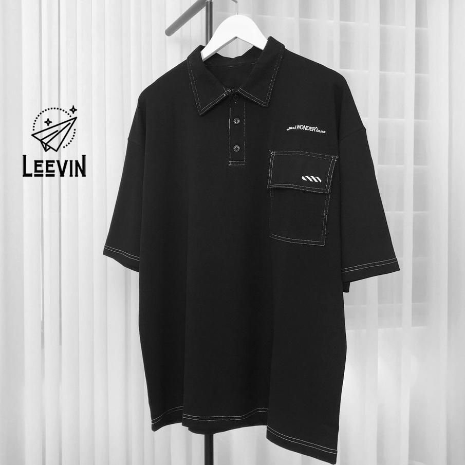 Áo POLO WONDER Form Rộng Unisex - Kiểu áo thun nam nữ có cổ Local Brand Leevin Store