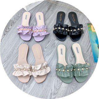 M.E.M.E - Dép Quai Ngang Bèo Nhún Đính Ngọc Mẫu Mới Nhất (Ảnh thật)