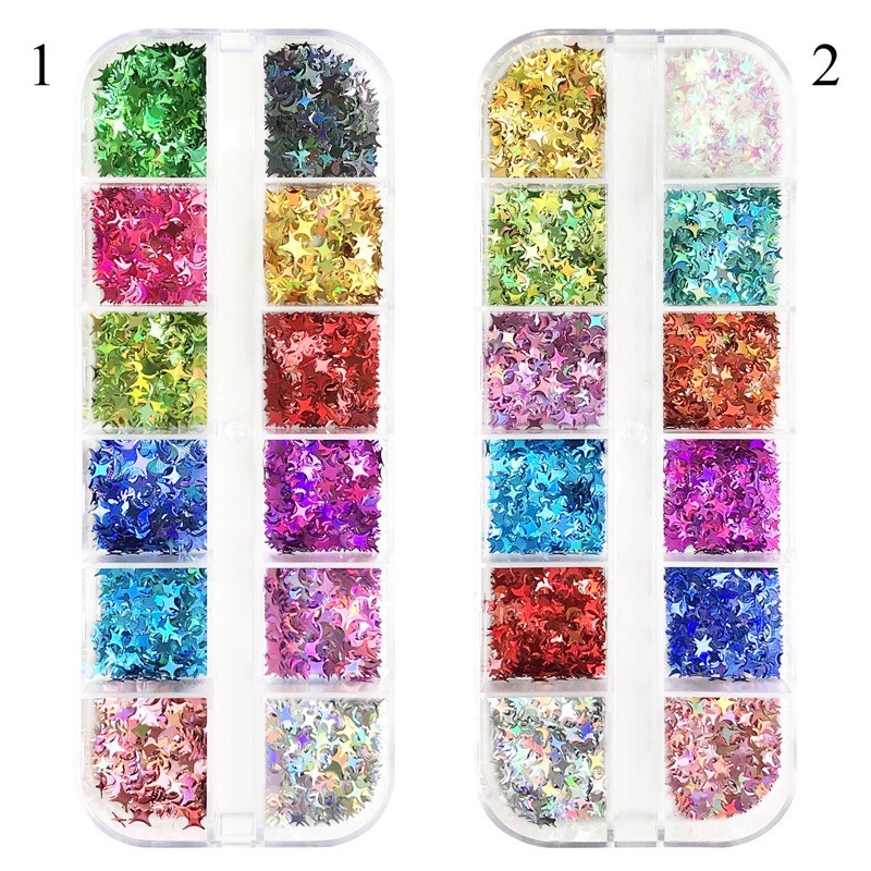 Sequin nhũ kim tuyến hình tia sáng-phụ kiện nail