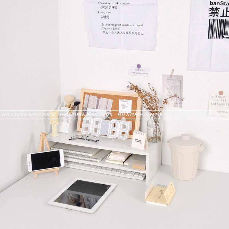 KỆ ĐỂ SÁCH - KỆ MÁY TÍNH - DECOR ⌨ LẮP GHÉP - 2 TẦNG ✨