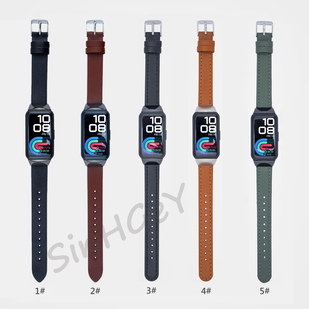 Dây Đeo Da Thay Thế Cho Đồng Hồ Thông Minh Huawei Band 7 / 6 Honor Band 6