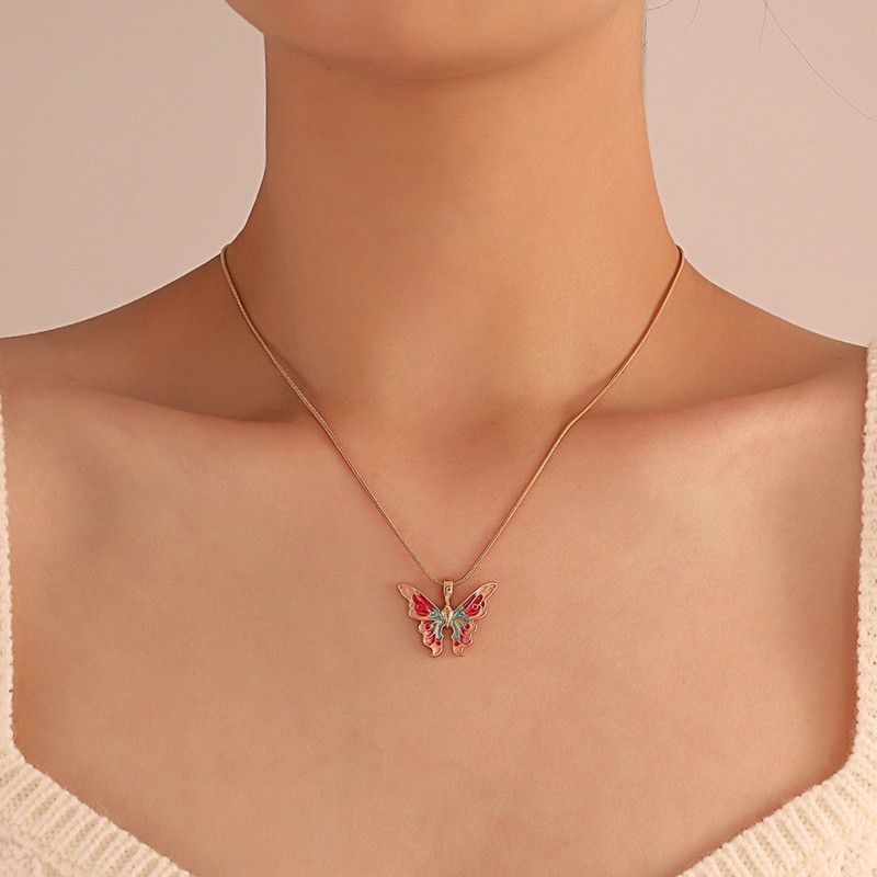 Vòng Cổ Choker Mặt Bướm Màu Cầu Vồng Có Thể Điều Chỉnh Kích Cỡ Dành Cho Nữ G