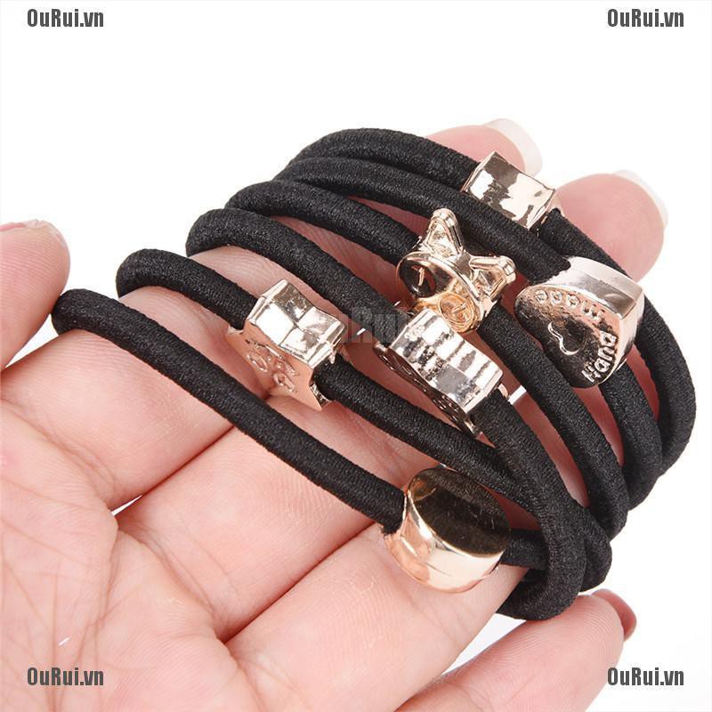 Set 10 Dây Cột Tóc Co Giãn Nhiều Kiểu Dáng Xinh Xắn Cho Nữ