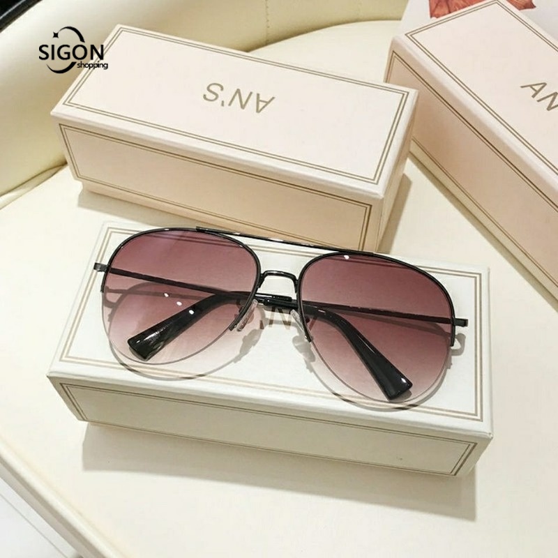 Kính Mát Phi Công Nửa Gọng Chống Tia UV Chống Lóa Phù Hợp Cho Lái Xe Ngoài Trời