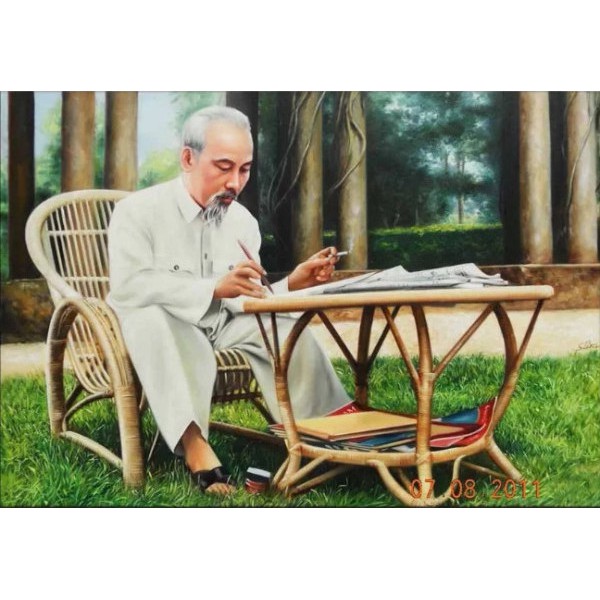 tranh đính đá bác hồ
