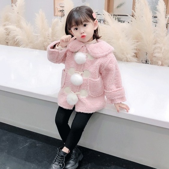 Áo khoác bé gái size 12-22kg cài cúc bông AK06