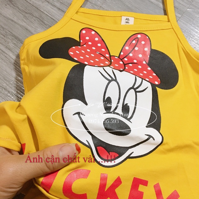 bộ ngủ 2 dây hoạt hình mickeyyy siêu cute cho bé gái