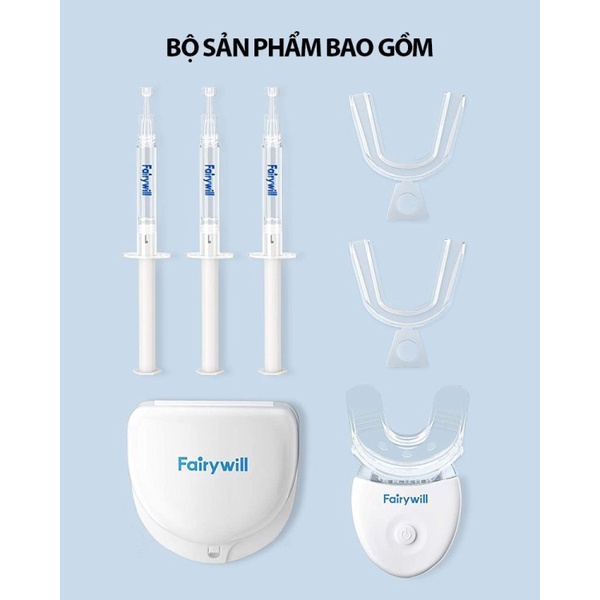 Bộ KIT tẩy trắng răng tại nhà FAIRYWILL FW-101 thành phần an toàn thích hợp mọi loại răng không đều Hàng Chính Hãng
