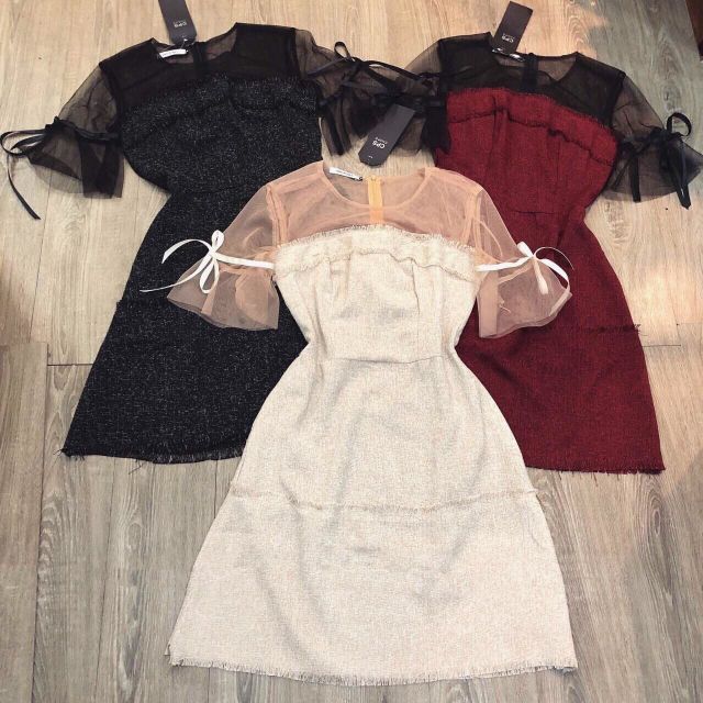 Đầm Bố tầng tua rua (có 3 màu, kèm hình thật)