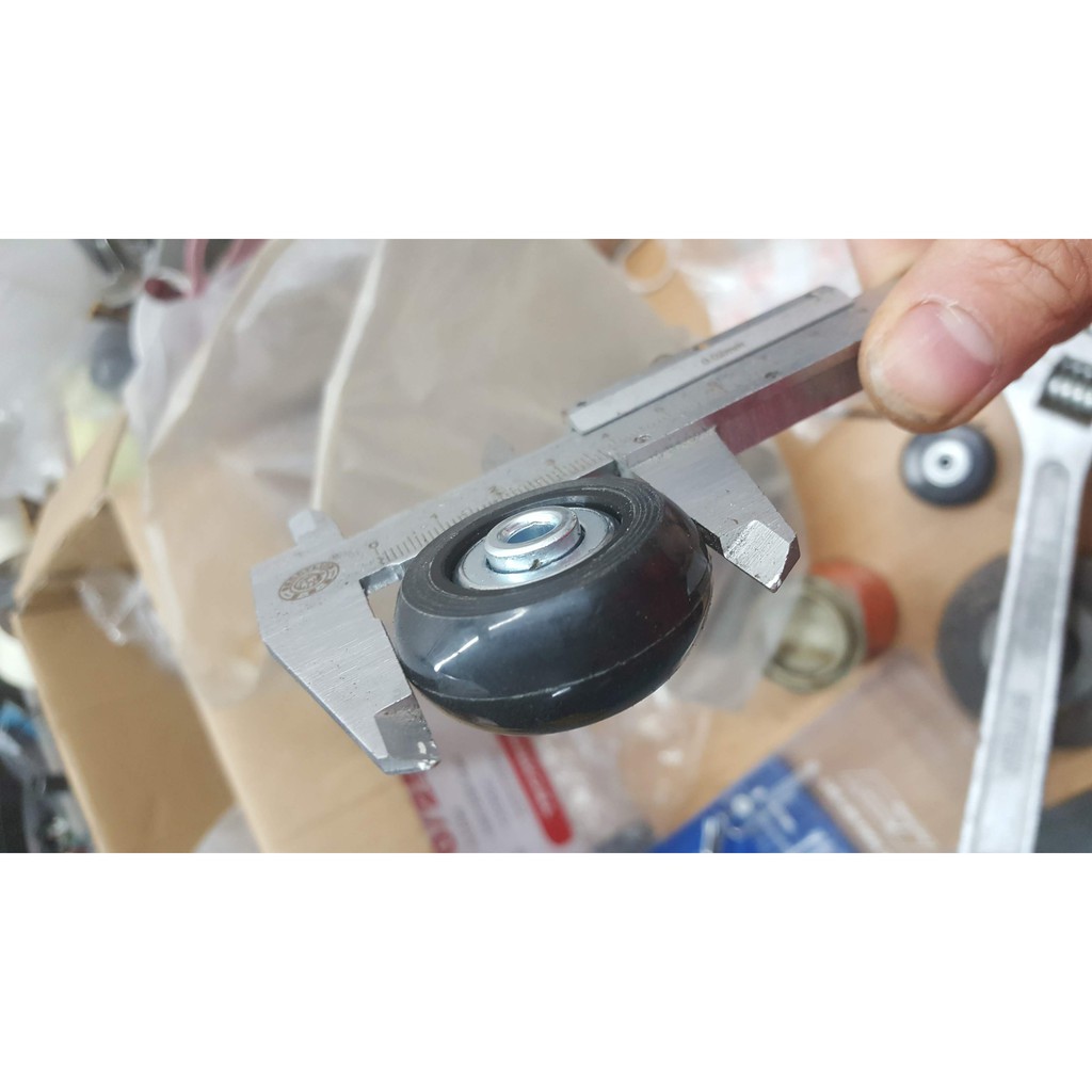 Cặp bánh xe vali chất liệu PU siêu bền có vòng bi chạy cực êm ái và mượt đường kính 40mm lỗ trục 6mm