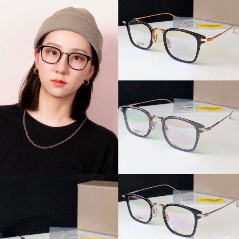 Kính JIUERBA TR90 gọng vuông kim loại chống ánh sáng xanh phong cách Hàn Quốc thời trang cho nam nữ