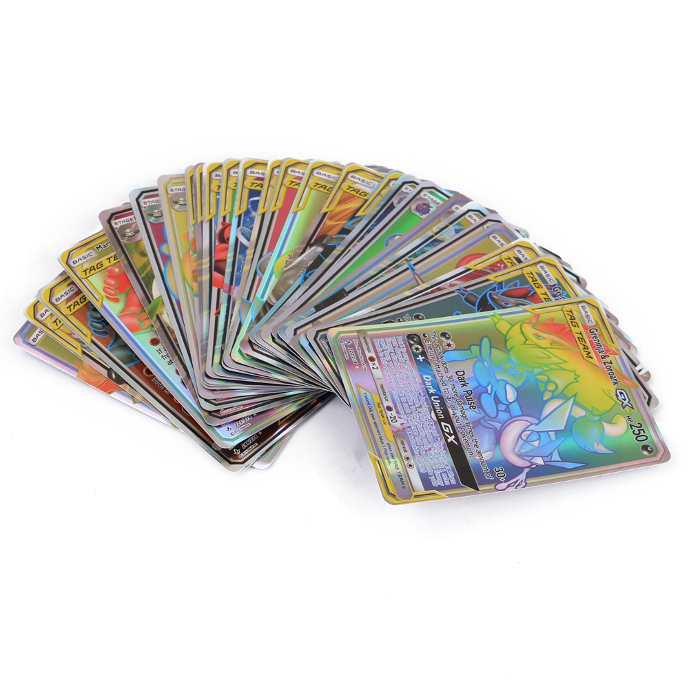 200PCS/Bộ Thẻ Bài Chơi Game Pokemon RARE GX Thẻ Bài Pokemon TCG Thẻ Trading Card Game Pokemon Loại Thẻ Bóng Cao Cấp Nhiều Loại Thẻ Pokemon