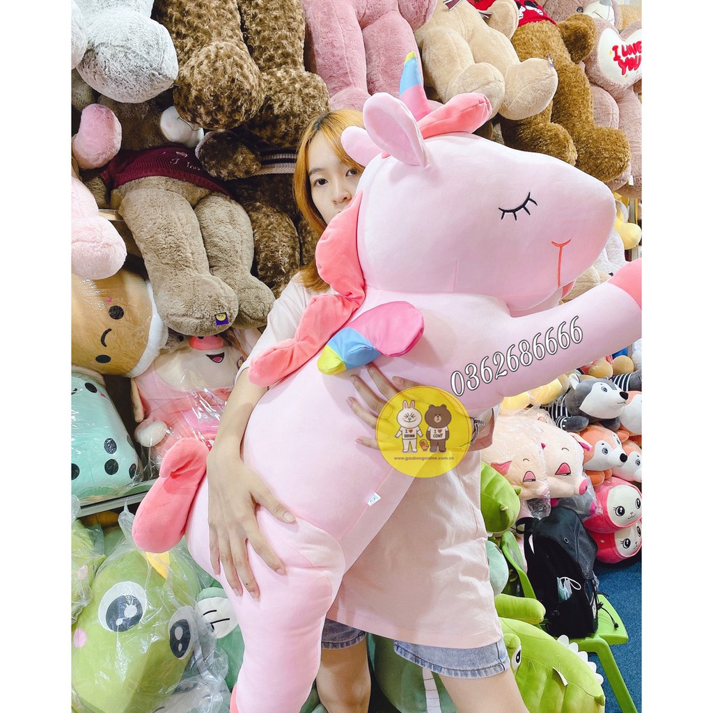 Gấu bông kì lân Unicorn hồng kích thước lớn 1m-1m2 Xưởng gấu bông Việt Nam