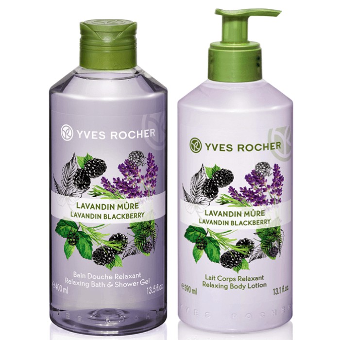 [Hàng chính hãng] Sữa Tắm Dưỡng Da Hương Lavender Yves Rocher Lavandin Blackberry Relaxing Bath & Shower Gel 400ml