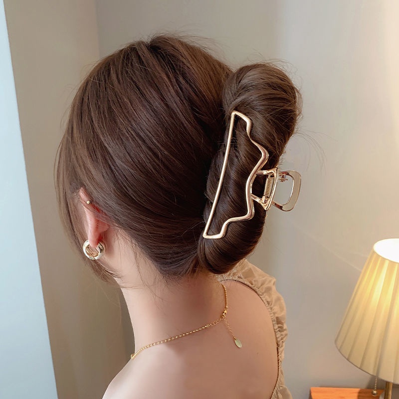Kẹp Tóc Bằng Kim Loại Đính Ngọc Trai Giả Sau Lưng Phong Cách Hàn Quốc