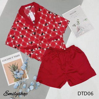 ĐỒ BỘ PIJAMA ĐÙI vải lụa satin cực sang