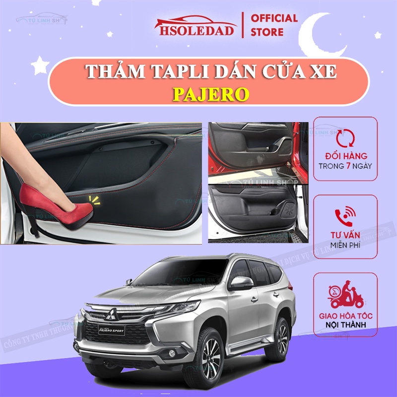 Bộ 4 Thảm Tapli cho PAJERO dán cánh cửa chống trầy xước xe, dễ vệ sinh lau chùi