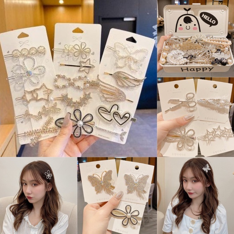 Kẹp tóc nhiều kiểu dáng thời trang đính đá lấp lánh dành cho nữ