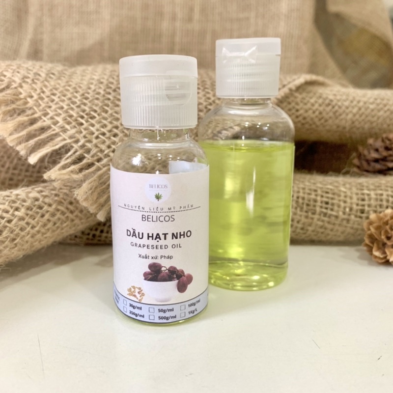 Dầu Hạt Nho Nguyên Chất (Grapeseed Oil) - Dầu Nền Mỹ Phẩm Dưỡng Da, Dưỡng môi Thiên Nhiên