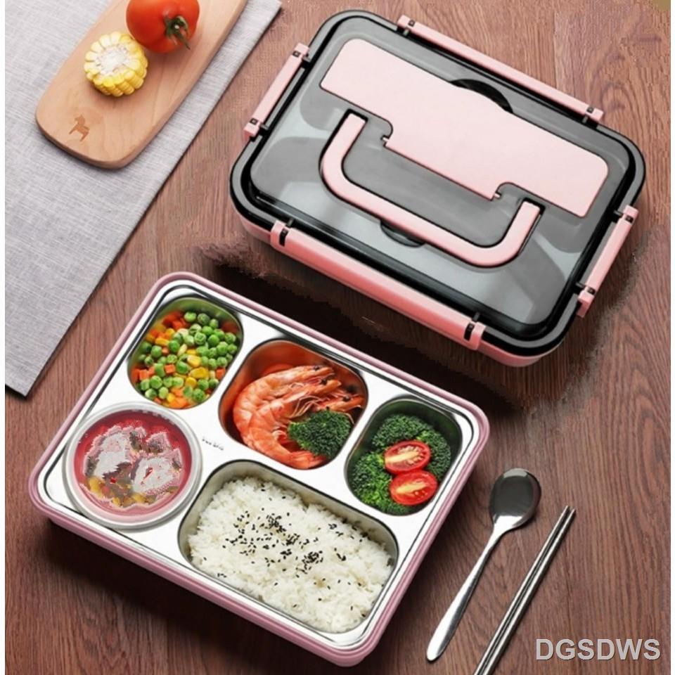 ◐◎Hộp/Khay Đựng Cơm Giữ Nhiệt Tốt Nhât Cho Dân Văn Phòng, Hộp Cơm 5 Ngăn Inox Cao Cấp Thiết Kế Thông Minh Với 5 Ngăn Ino
